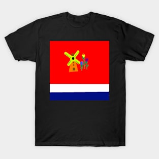 Sporty Netherlands Design on Black Background T-Shirt